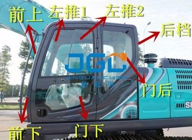 Kính dán kính chắn gió phía trước và phía sau máy xúc SK210 250 260 350LC-10