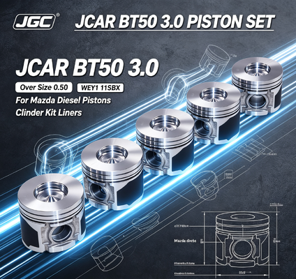 JCAR BT50 3.0 Over Size 0.50 WEY1 11SBX Bộ lắp ráp cho Mazda Diesel Pistons Cylinder Kit Liner Liners Engine Piston Set