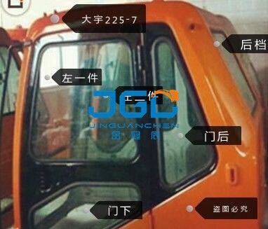 DH215-7 215-9 80G Cần trục máy xúc Kính chắn gió phía trước phía sau cửa dưới
