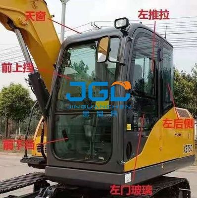 XE75DA 85C 80 Máy đào kính bánh răng phía trước Máy xúc phía trước Kính giảm chấn phía sau Kính cong phía sau