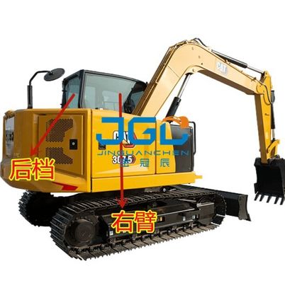 307.5 Kính máy xúc phía trước và phía sau Cửa trái và phải và kính chắn gió Windows