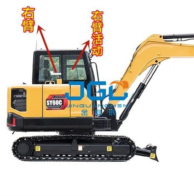 Máy xúc 60C 75C Bộ giảm chấn phía trước bằng kính Đẩy và kéo Mặt sau của Cửa sổ