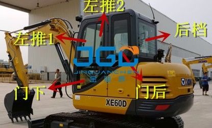 XE60D máy đào cửa trước và cửa sau và cửa sổ bên trái và bên phải kính chắn gió thay thế