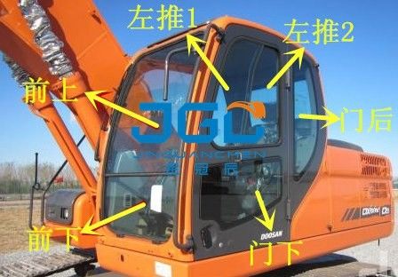 DX150-9C 150LC máy đào trước cửa sau đèn pha cửa sổ phía trên và phía dưới kính chắn gió kính mạ