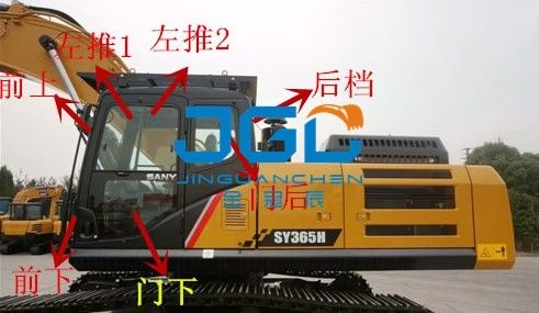 SY245 365 155 485 395 305 335 225H kính chắn gió của cửa và cửa sổ máy đào
