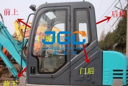 SK60C Excavator Front Stop Rear Stop Door Glass Skylight Lửa mặt trời phía trên và phía dưới