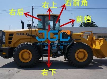 L958F Loader Dừng trước Dừng phía sau Cửa sổ bên trái và bên phải Kính chắn gió góc bên