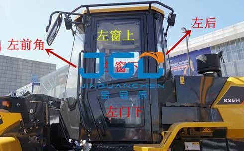 835H Loader trước và sau bánh răng trái và phải Cửa và cửa sổ kính chắn gió