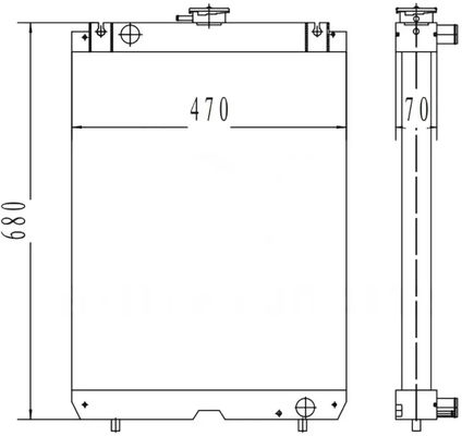 Chất liệu nhôm chất lượng cao SK50 Radiator cho máy đào