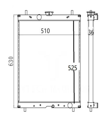 Thùng nước máy đào EX70 Radiator cho nhà máy đào nguồn