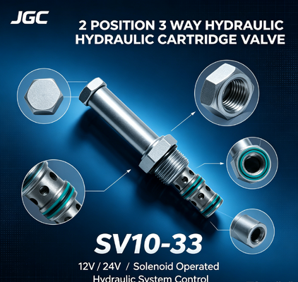 SV10-33 Van điều khiển điện từ 2 vị trí 3 chiều Van điện từ thủy lực 12V 24V