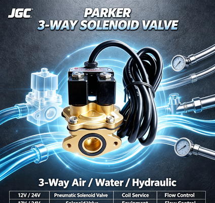 Van điện từ khí nén Parker 3 chiều 12v 24v cho thiết bị thủy lực nước