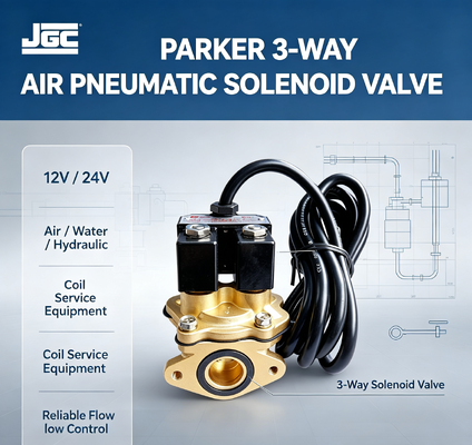 Van điện từ khí nén Parker 3 chiều 12v 24v cho thiết bị thủy lực nước