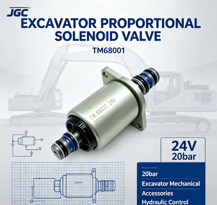 TM68001 Thiết bị phụ kiện cơ khí máy đào 24V 20bar Máy đào van điện cực tỷ lệ