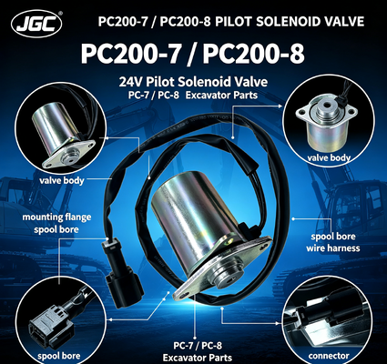 Phụ tùng máy xúc PC-7 PC-8 cho PC200-7 PC200-8 Van điện từ Van điện từ điều khiển 24V