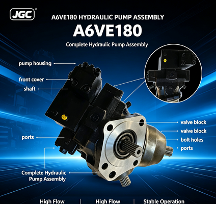 A6VE180 Bộ máy bơm thủy lực hoàn chỉnh hoạt động ổn định dòng chảy cao