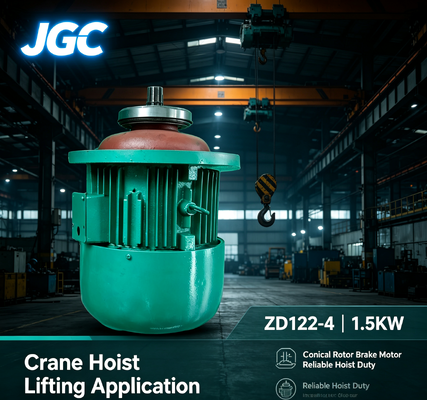 Động cơ nâng cần cẩu ZD122-4 Loại động cơ phanh xoắn ốc 1.5KW