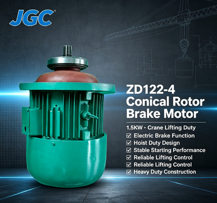 Động cơ nâng cần cẩu ZD122-4 Loại động cơ phanh xoắn ốc 1.5KW
