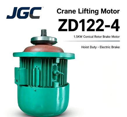 Động cơ nâng cần cẩu ZD122-4 Loại động cơ phanh xoắn ốc 1.5KW